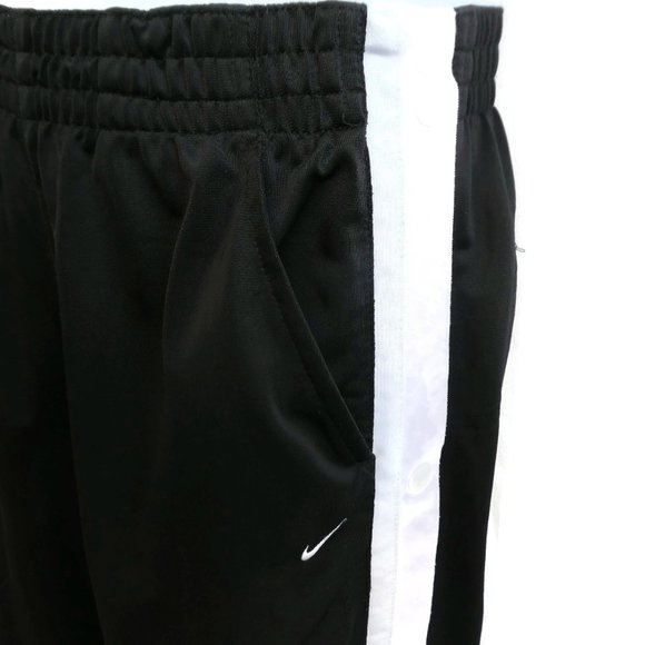 Vintage 90s Nike Black Snap Tear Away Track Pants Stripe White Grey XL 16 - Picture 3 of 9